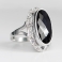 BLACK DOLLY Silver Cocktail Ring