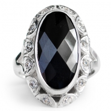 BLACK DOLLY Silver Cocktail Ring