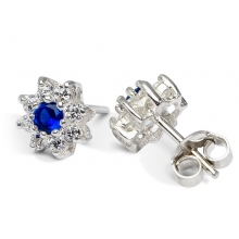 BLUE ZINNIA Silver Stud Earrings