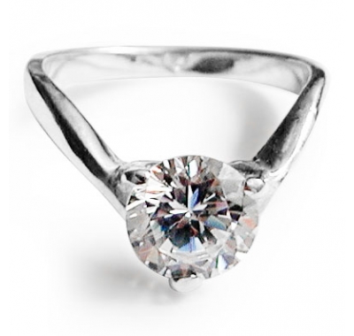 AMORE Silver Solitaire Ring