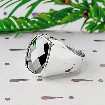 ILTA Silver Signet Cushion Signet Ring