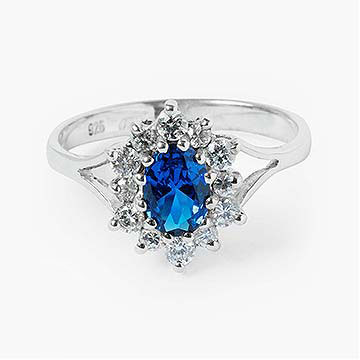 AMIRRA Sapphire Silver Ring