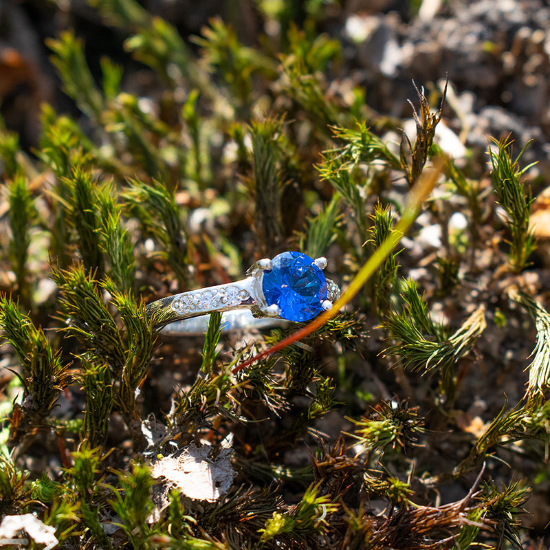 GEORGETTE Blue Silver Ring