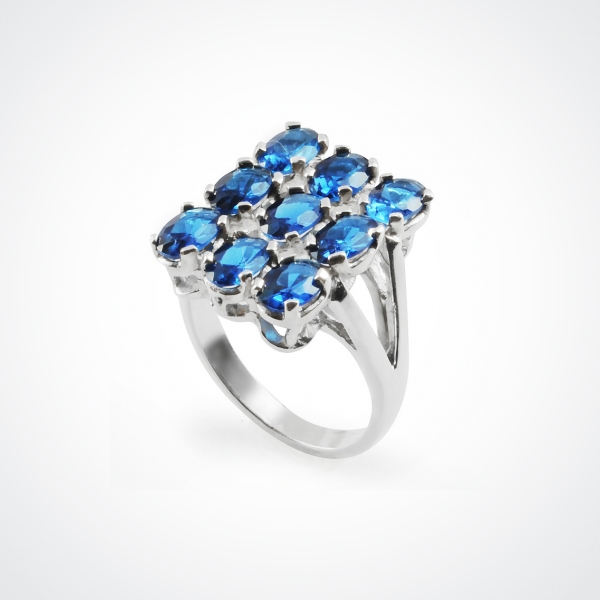 BLUE LILY Silver Statement Ring