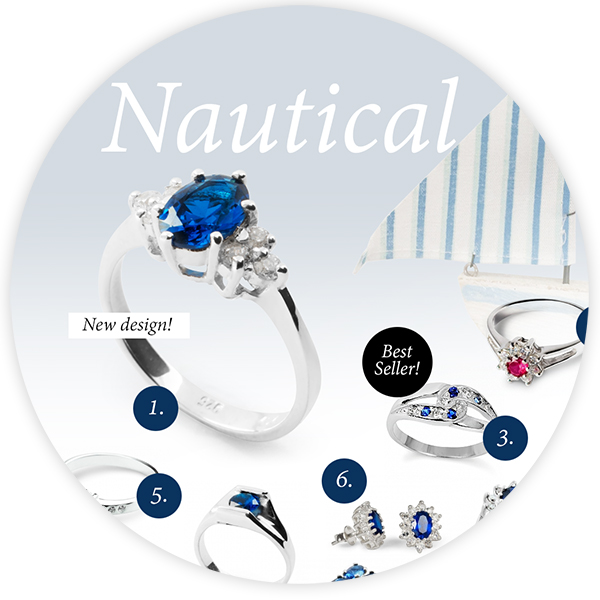 Nautical style jewellery: navy blue