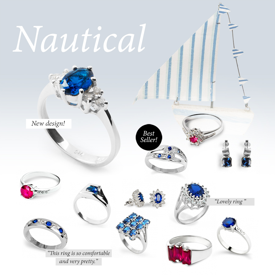 Nautical style jewellery: navy, blue